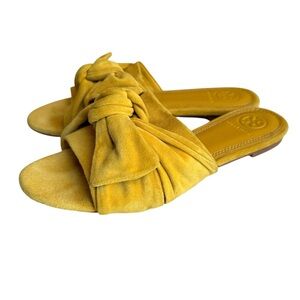 Tory Burch Annabelle Bow Sandals Suede Slides